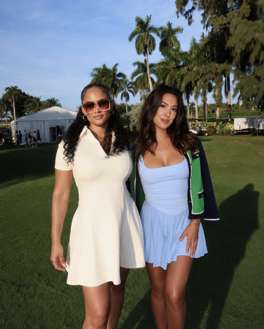 Kristin Sharrell and Tree Holland together on the golf course